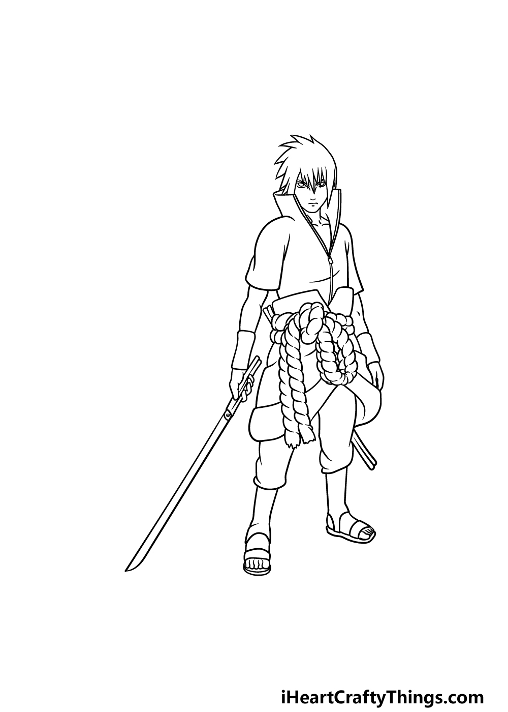 how to draw sasuke uchiha full body