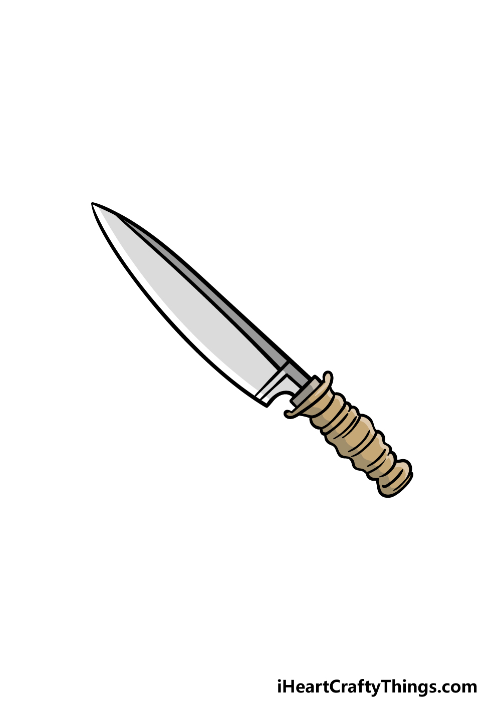 drawing a knife step 6