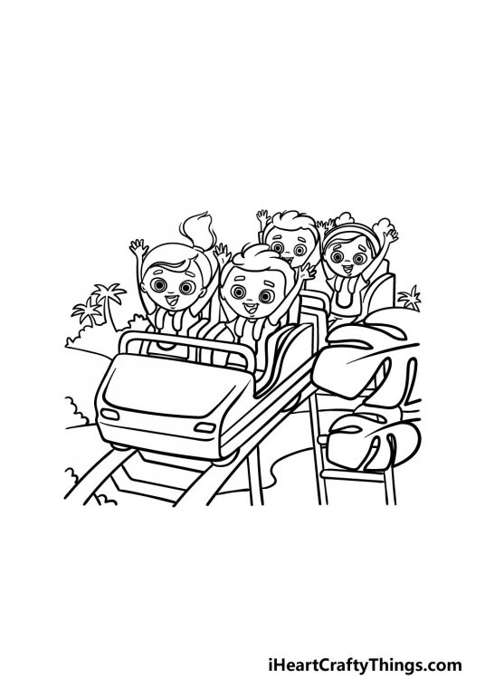 Roller Coaster Drawing - How To Draw A Roller Coaster Step By Step