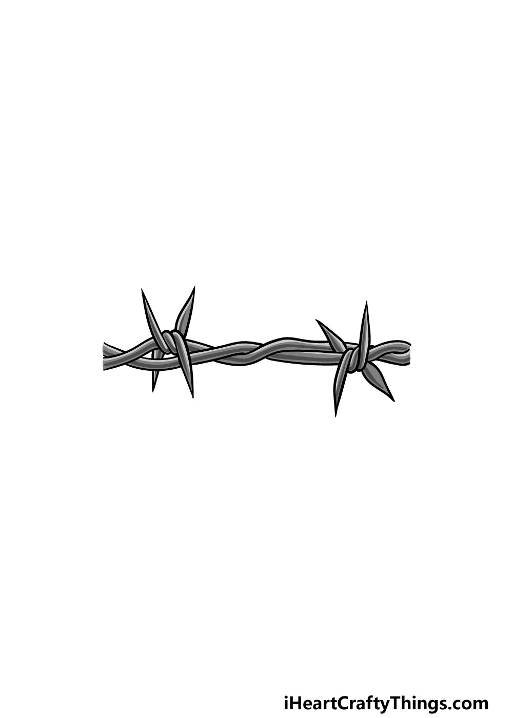 drawing barbed wire step 6
