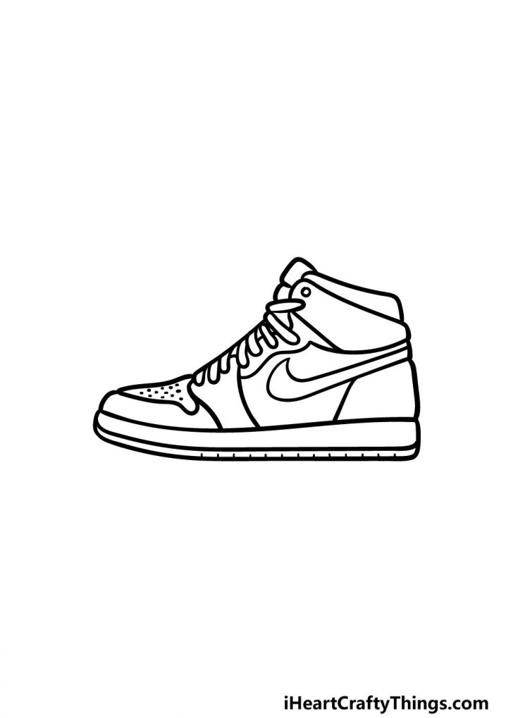 Jordan Shoe Drawing How To Draw Jordan Shoe Step By Step