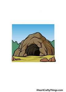 Cave Drawing - How To Draw A Cave Step By Step