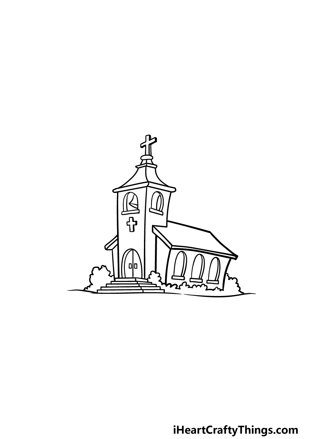 Simple black and white sketch a church Royalty Free Vector