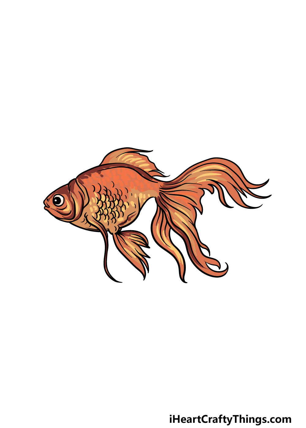 simple goldfish outline