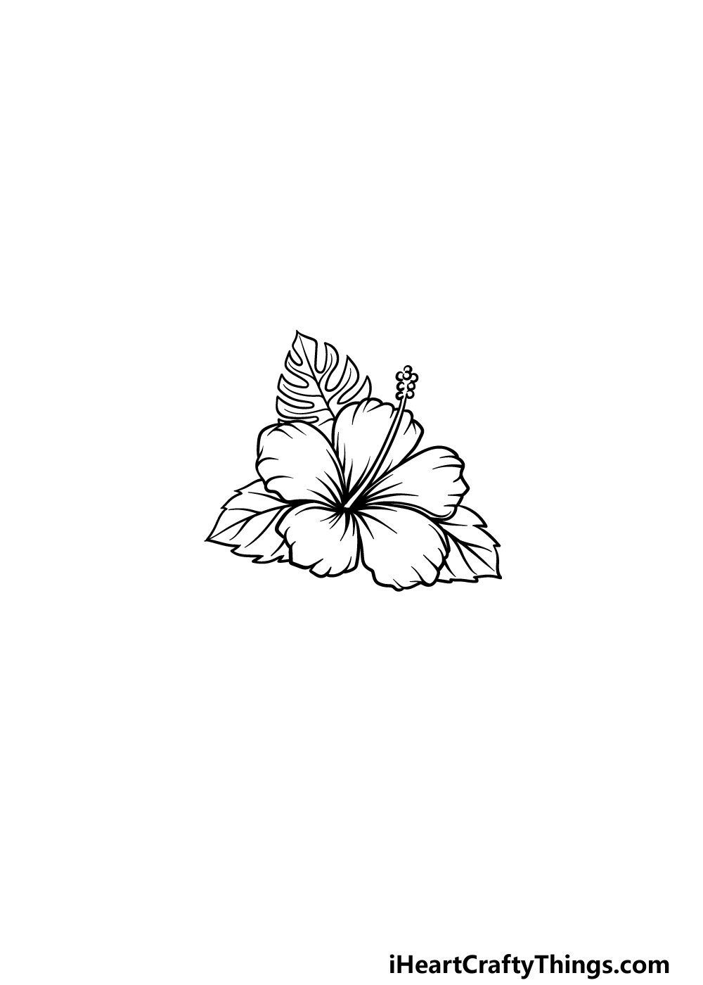 drawing Hawaiian Flower step 6