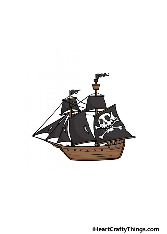 Pirate Ship Drawing - How To Draw A Pirate Ship Step By Step