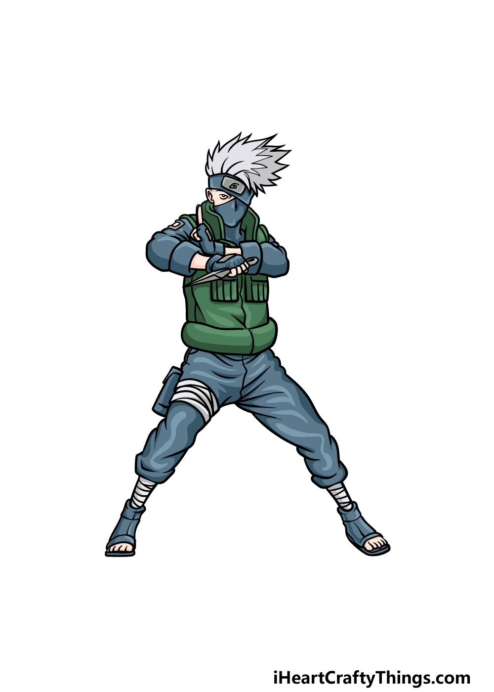 Drawing Kakashi step 6