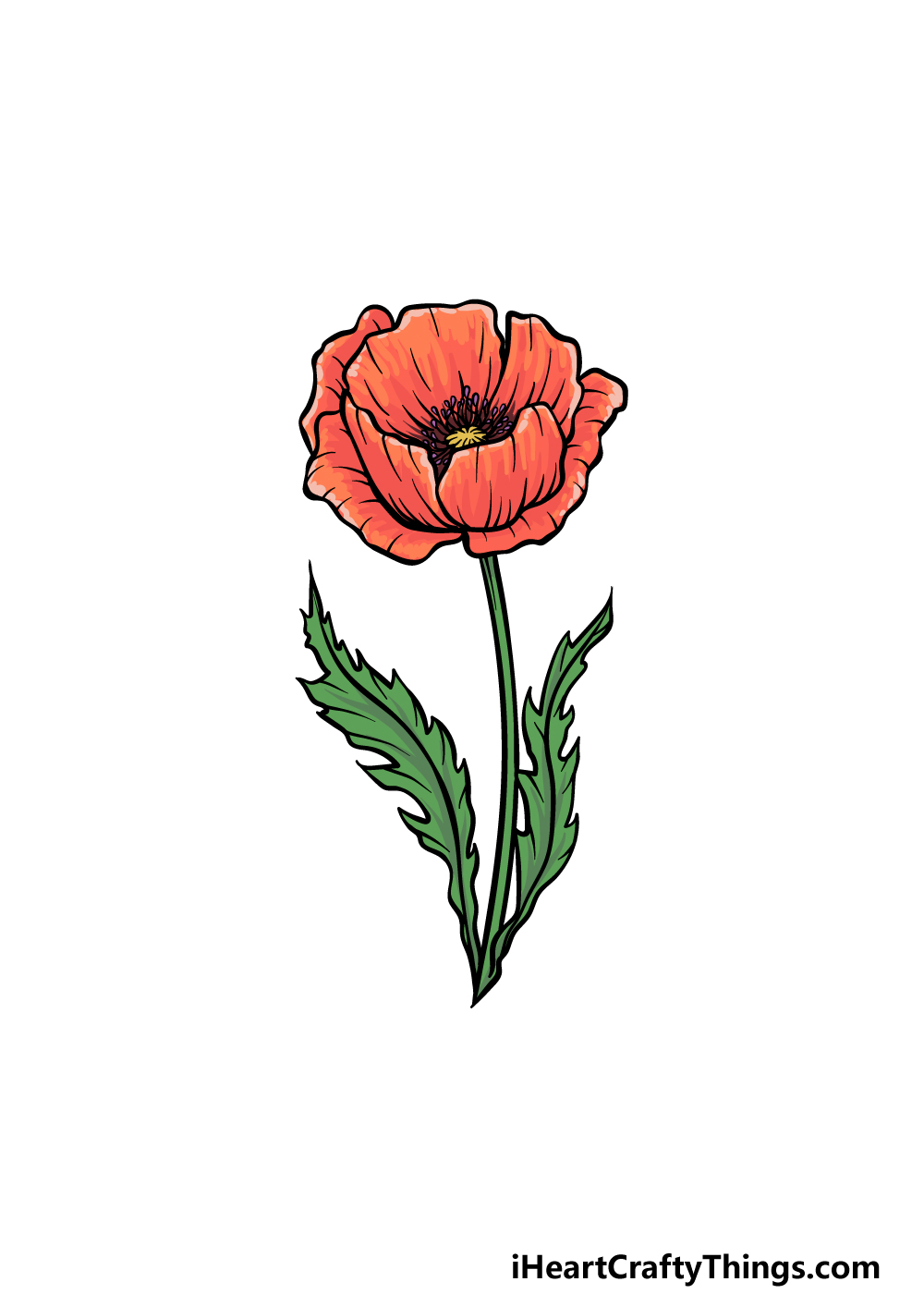 poppy field drawing