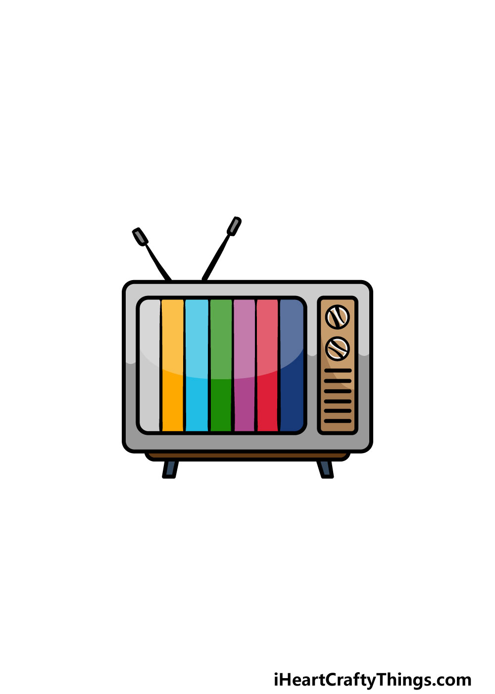 TV Drawing - How To Draw A TV Step By Step