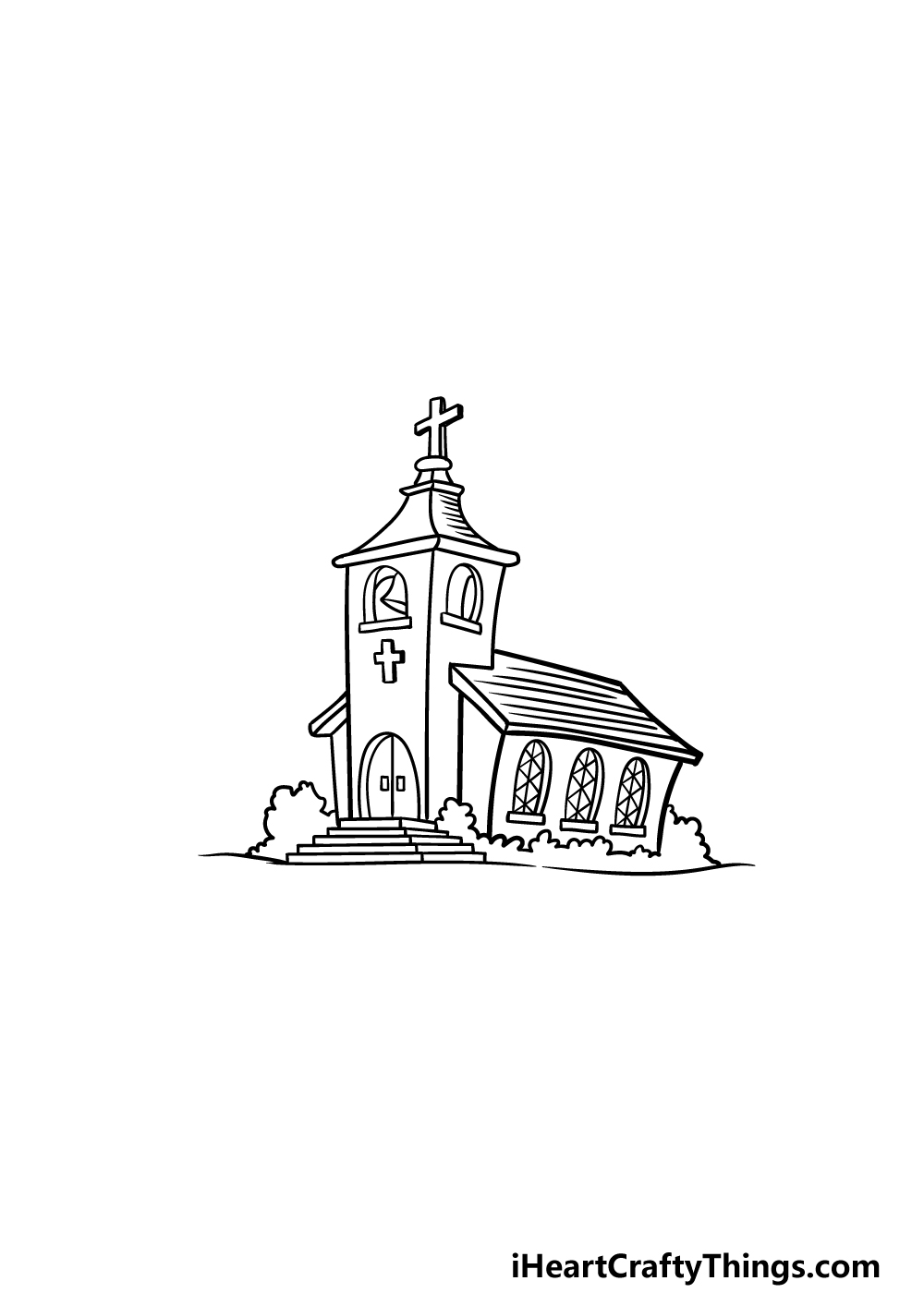 How to draw a church | Step by step Drawing tutorials