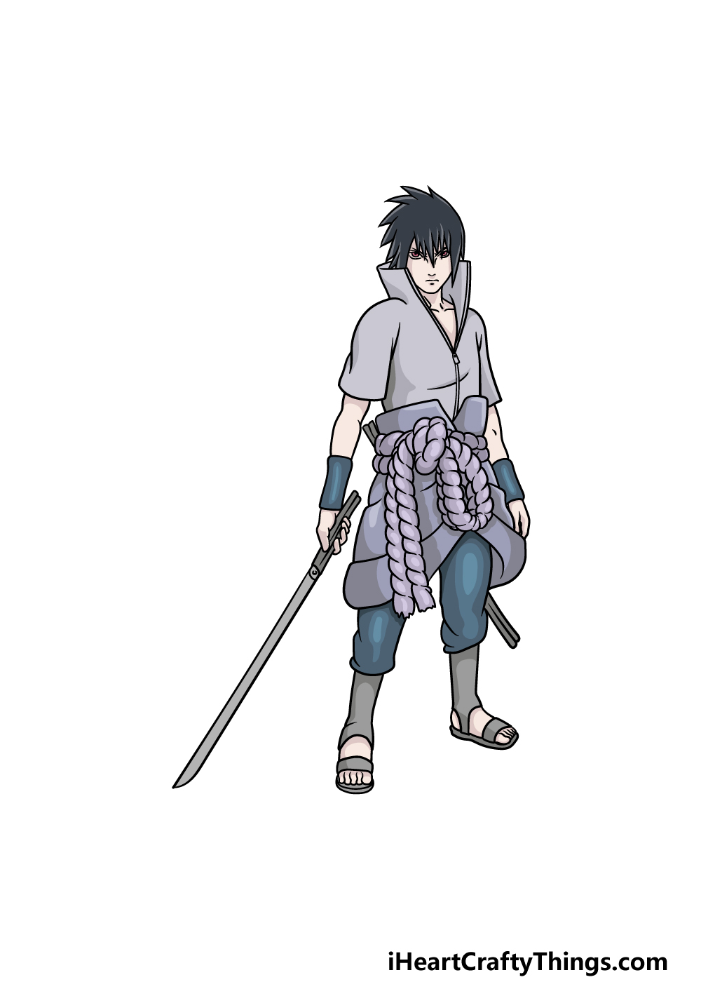 how to draw sasuke uchiha full body