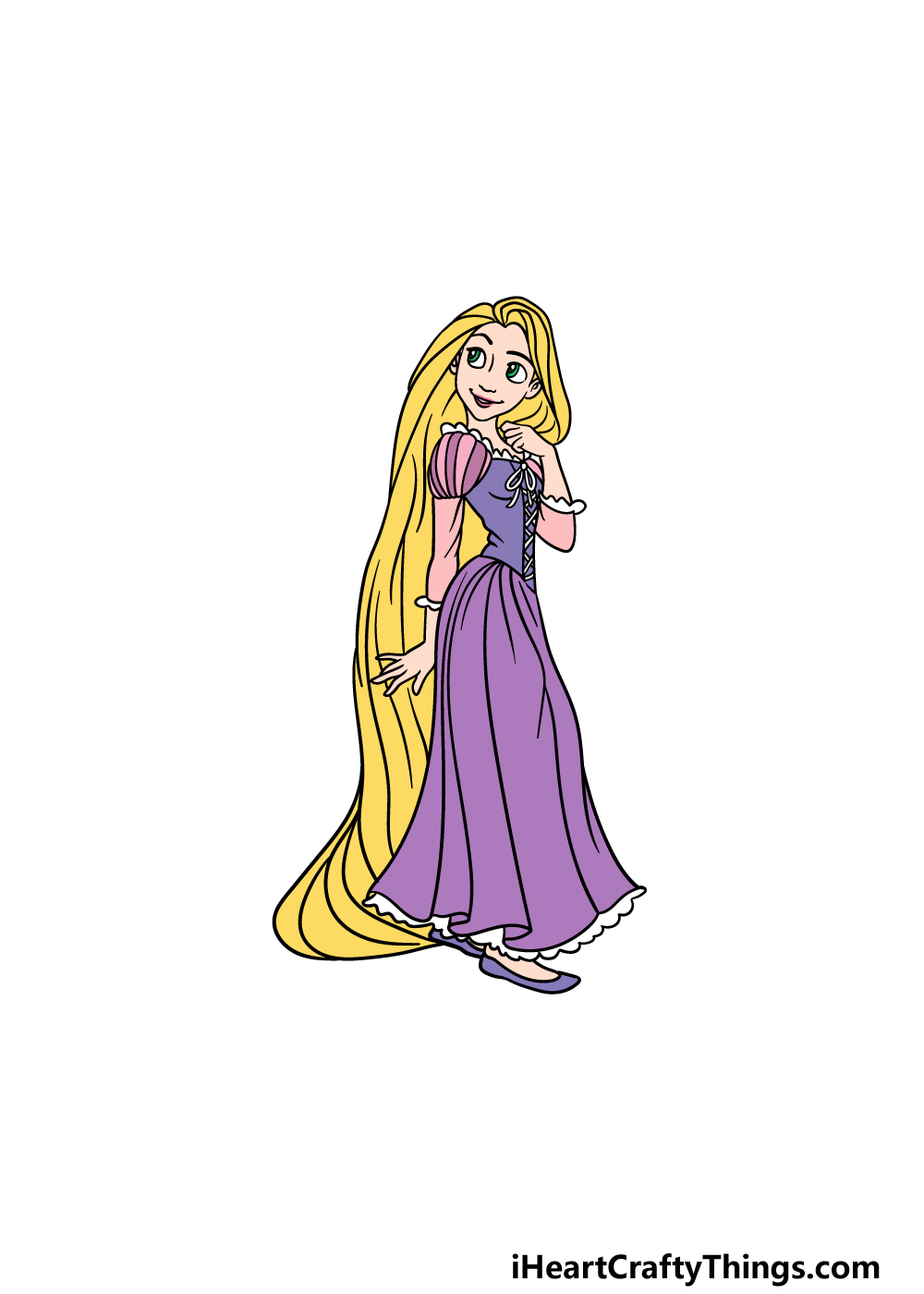 drawing Rapunzel step 8