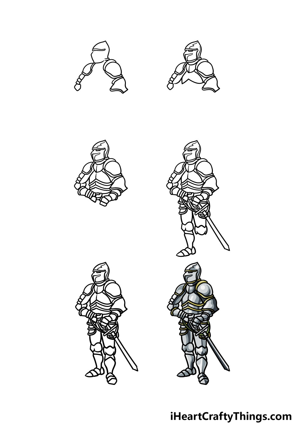 how to draw armor in 6 steps