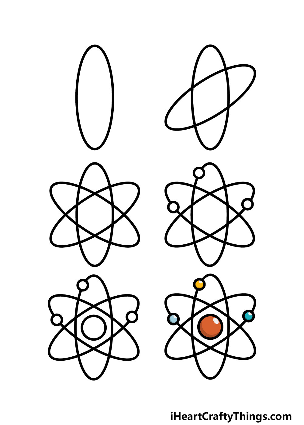 how to draw an atom in 6 steps