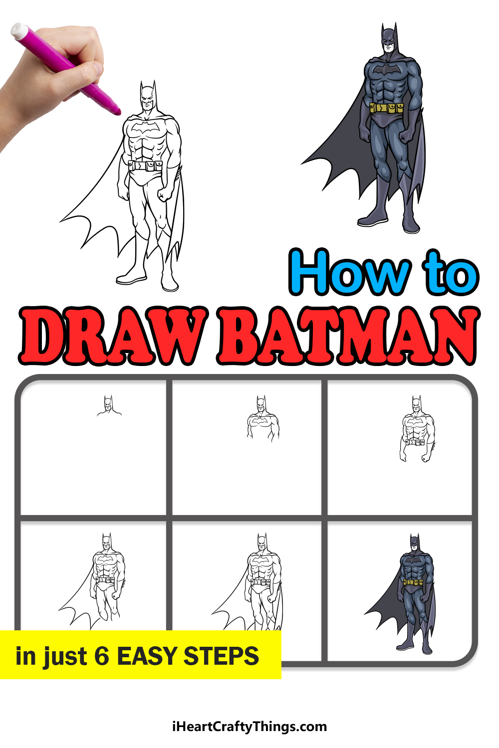 How to Draw Lego Batman - Easy Drawing Tutorial For Kids