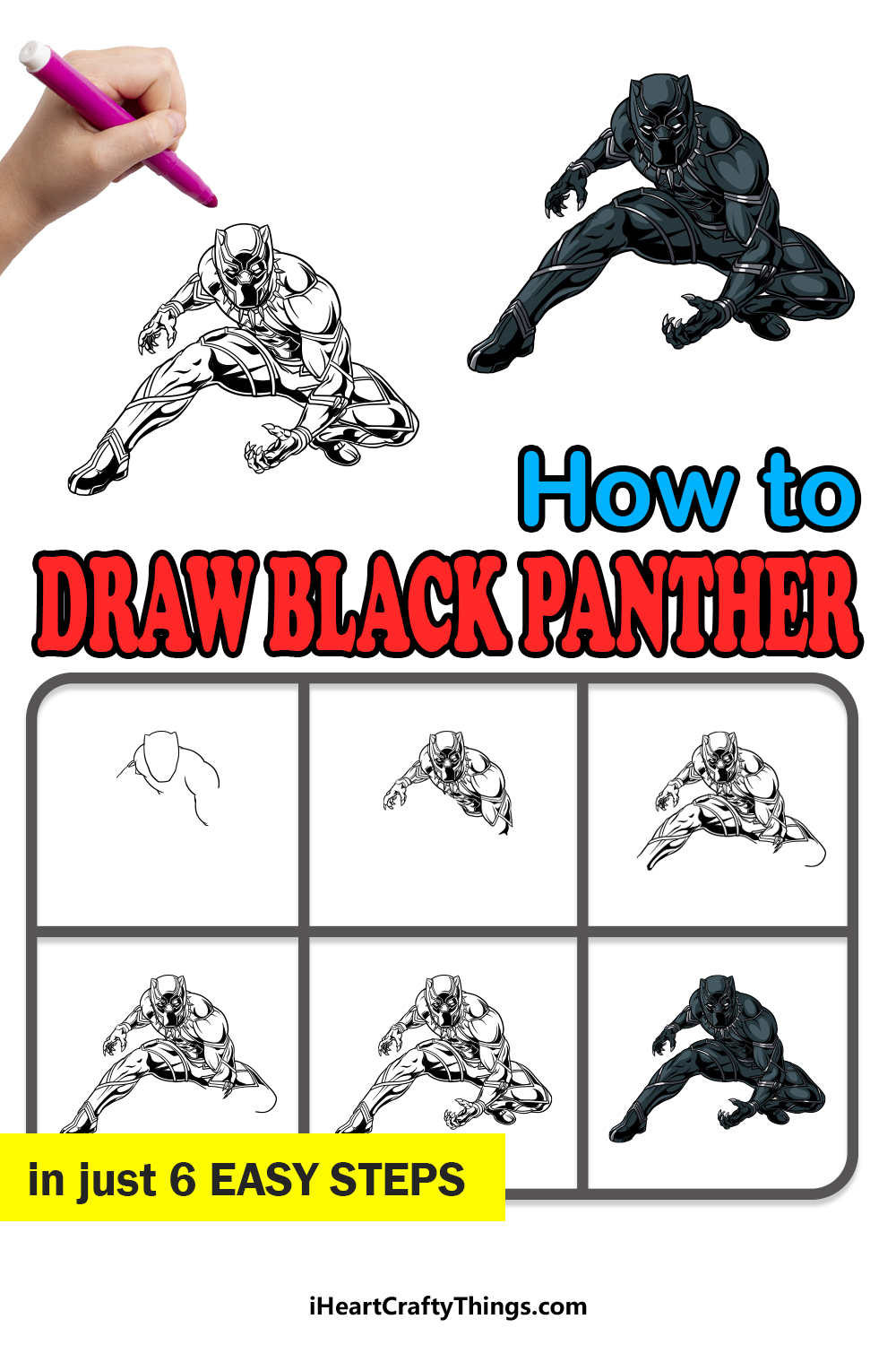 How to draw a Black Panther mask - Sketchok easy drawing guides