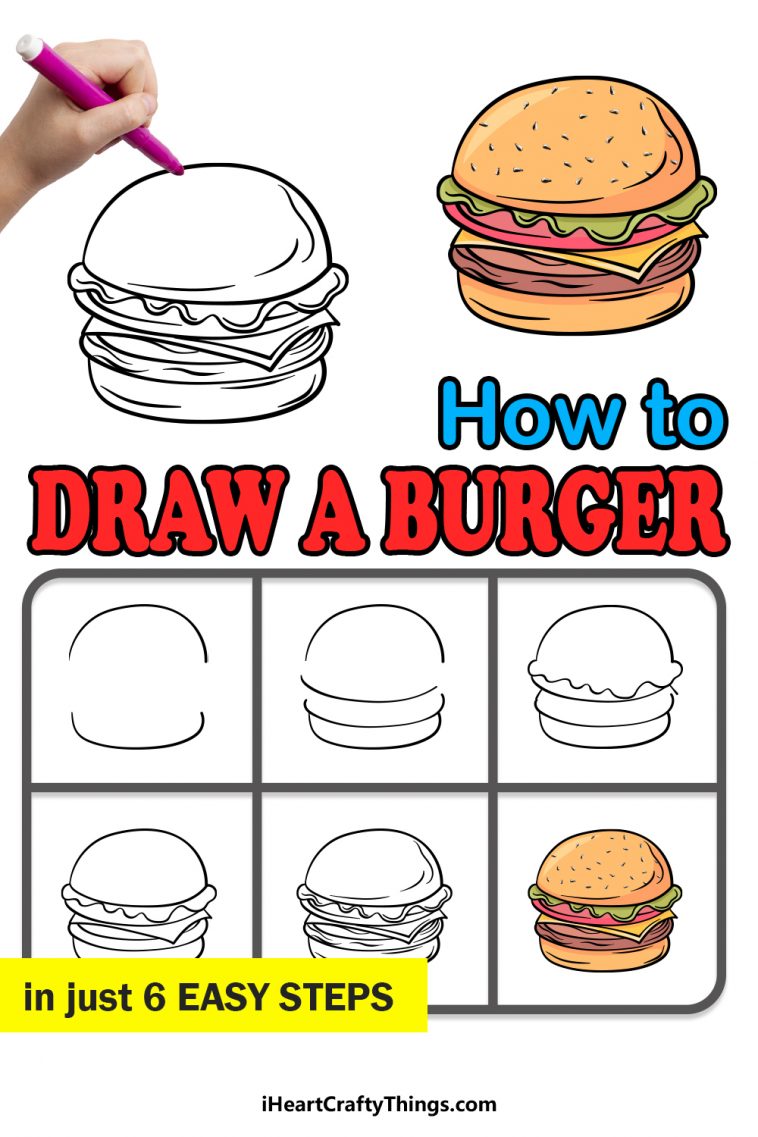 Burger Drawing How To Draw A Burger Step By Step