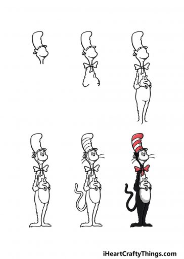 cat in the hat easy drawing