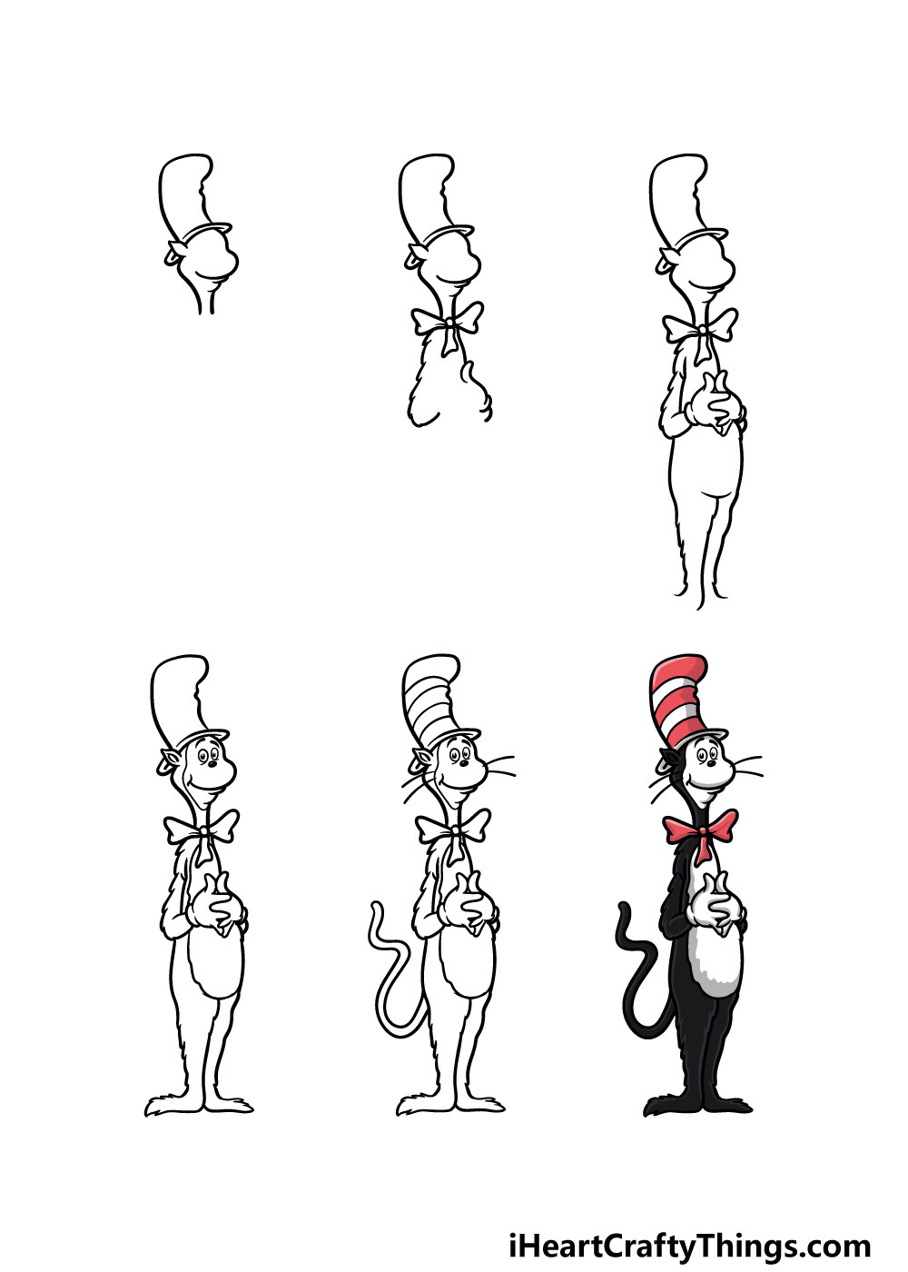 Cat In The Hat Drawing How To Draw The Cat In The Hat Step By Step