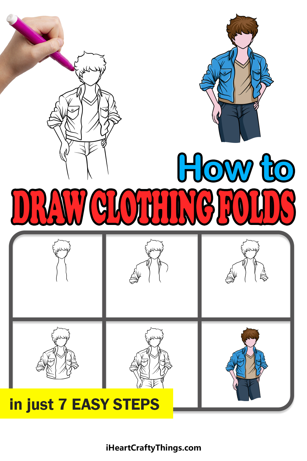 how to draw clothing folds in 7 easy steps