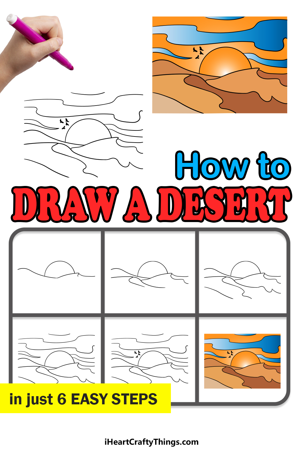 Desert Drawing How To Draw A Desert Step By Step (2023)