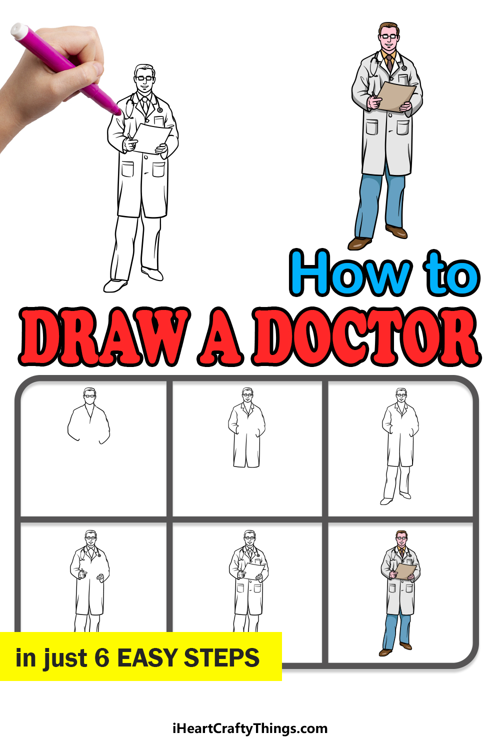 how to draw a doctor in 6 easy steps