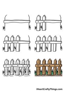 Fence Drawing - How To Draw A Fence Step By Step