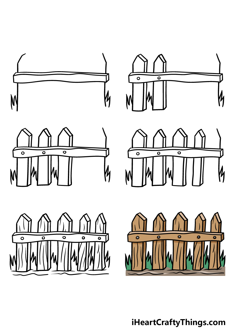 Fence Drawing How To Draw A Fence Step By Step