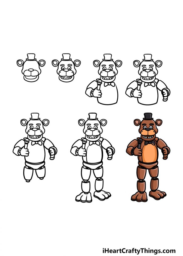 Freddy Fazbear Drawing - How To Draw Freddy Fazbear Step By Step