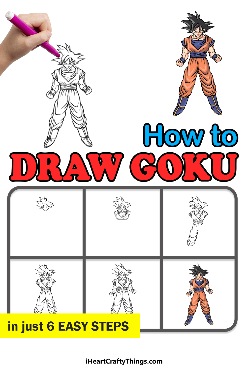 How to draw Goku in 6 easy steps