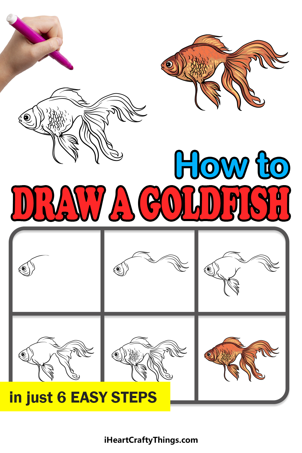 How to Draw a Goldfish - Step-by-Step Pet Fish Sketch