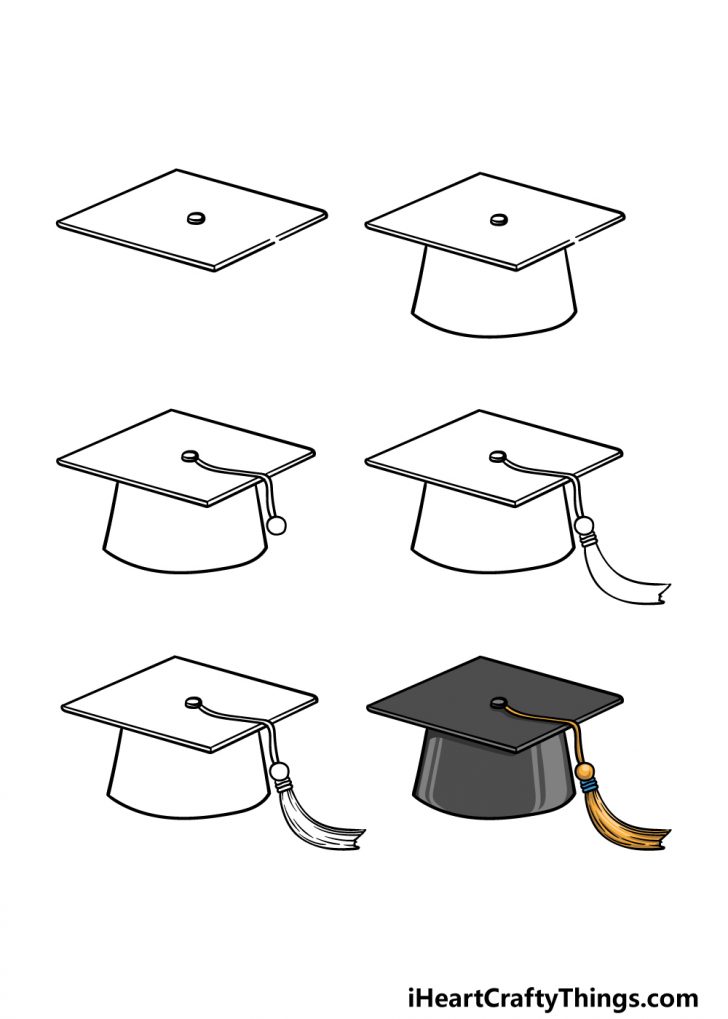 Graduation Hat Drawing How To Draw A Graduation Hat Step By Step