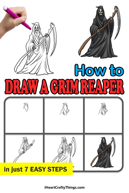 Grim Reaper Drawing How To Draw Grim Reaper Step By Step 8734