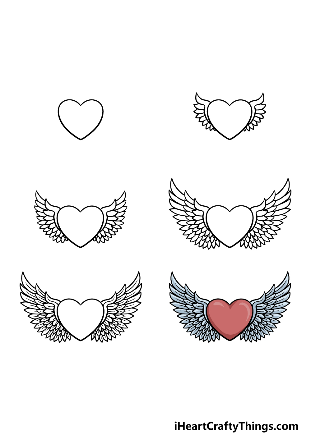 Discover 78+ heart with wings sketch - in.eteachers