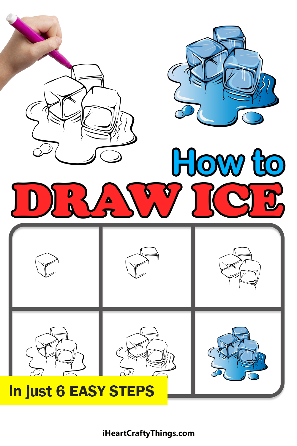 how to draw ice in 6 easy steps