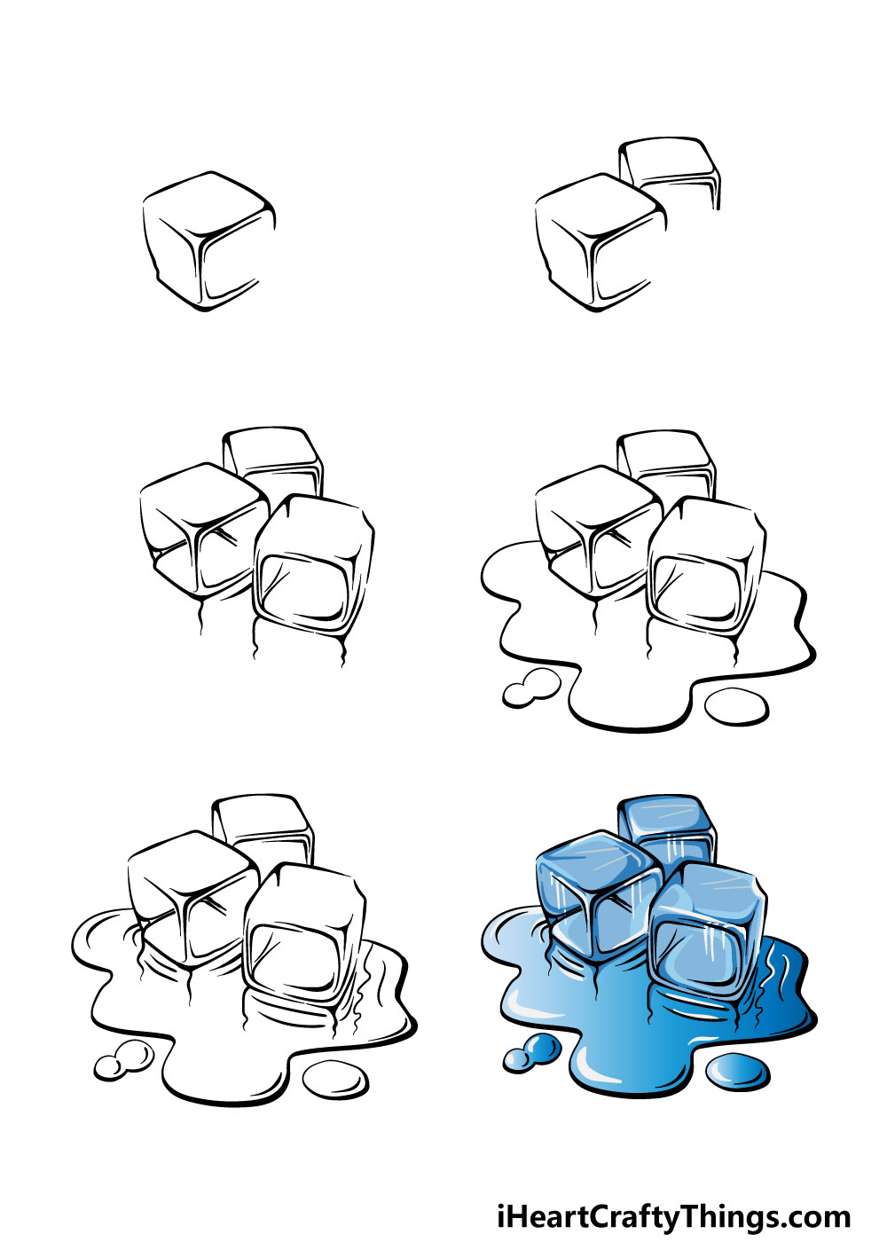 how to draw ice in 6 steps
