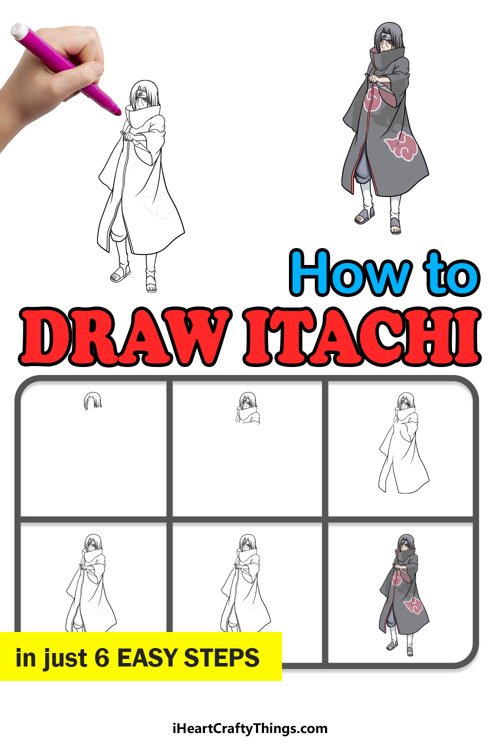 How to draw Itachi in 6 easy steps