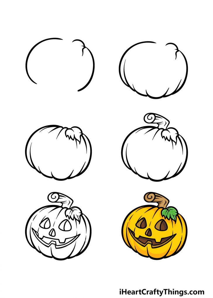 Jack-o-lantern Drawing - How To Draw A Jack-o-lantern Step By Step