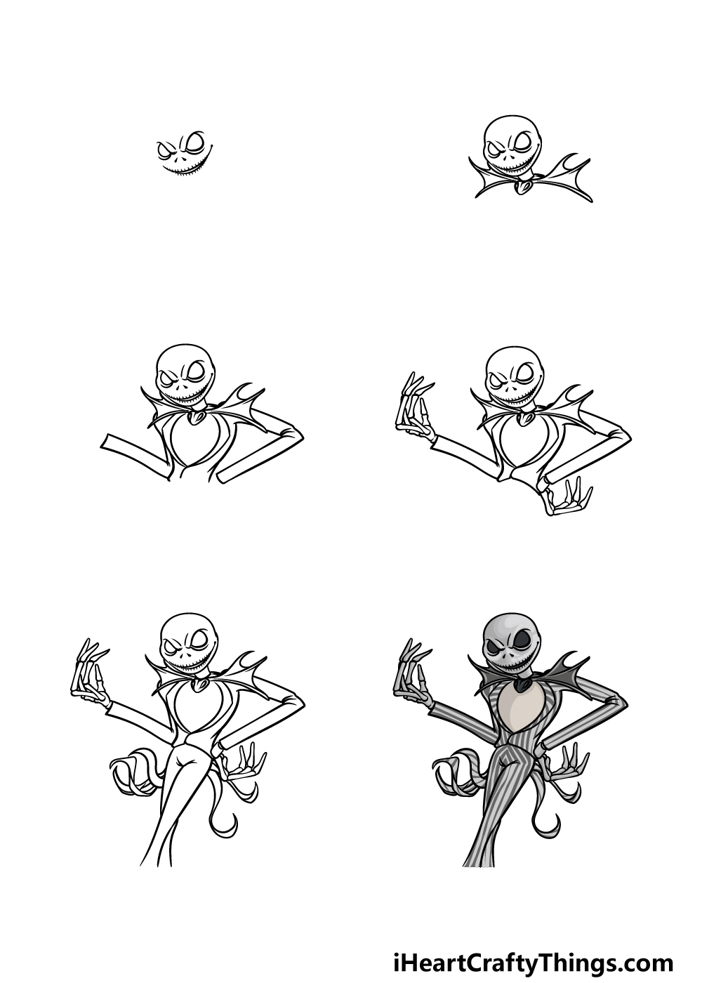 How To Draw Jack Skellington in 6 steps