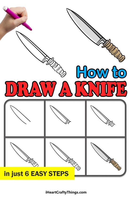 Knife Drawing - How To Draw A Knife Step By Step