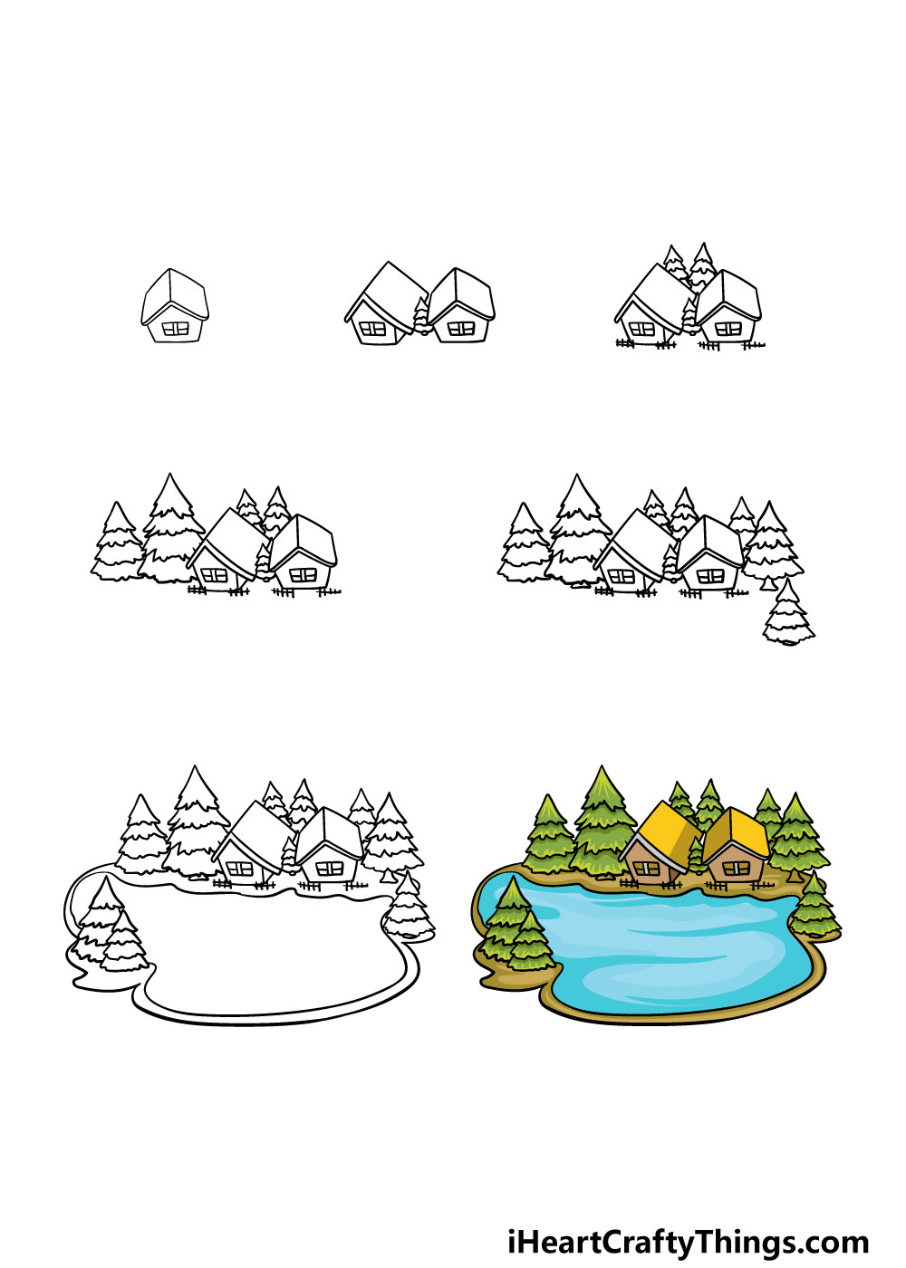 how to draw a lake in 7 steps