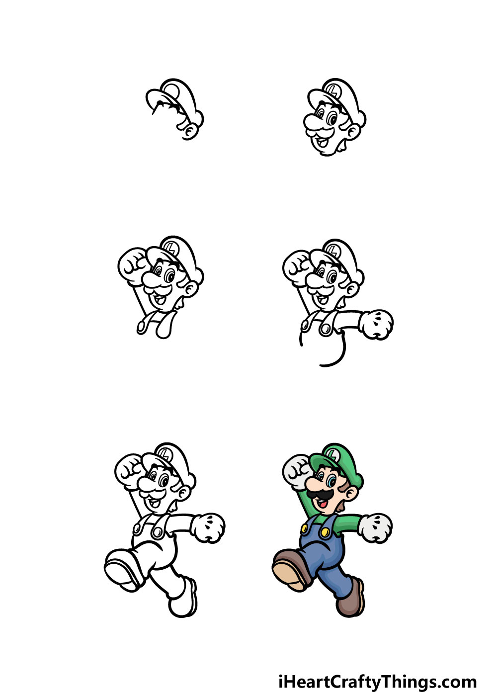 Luigi Drawing How To Draw Luigi Step By Step