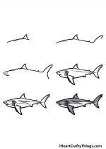 Megalodon Drawing - How To Draw A Megalodon Step By Step