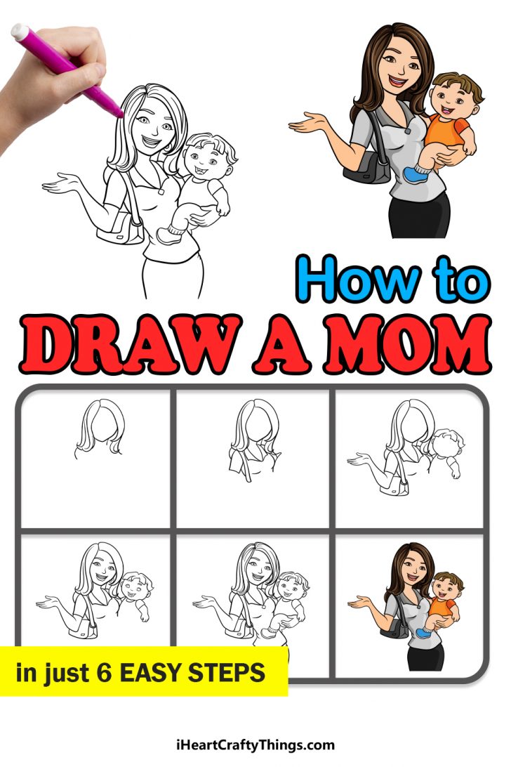 Mom Drawing - How To Draw A Mom Step By Step