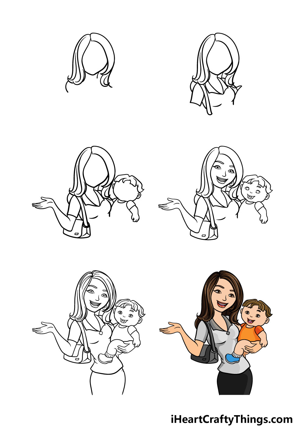 Mom Drawing How To Draw A Mom Step By Step