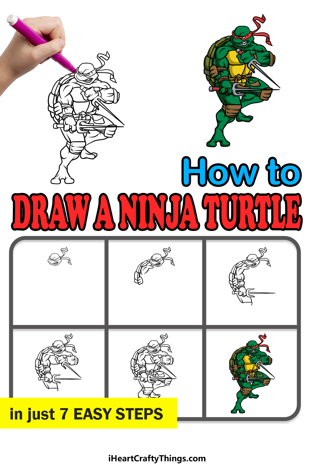 Ninja Turtle Drawing How To Draw A Ninja Turtle Step By Step (2023)