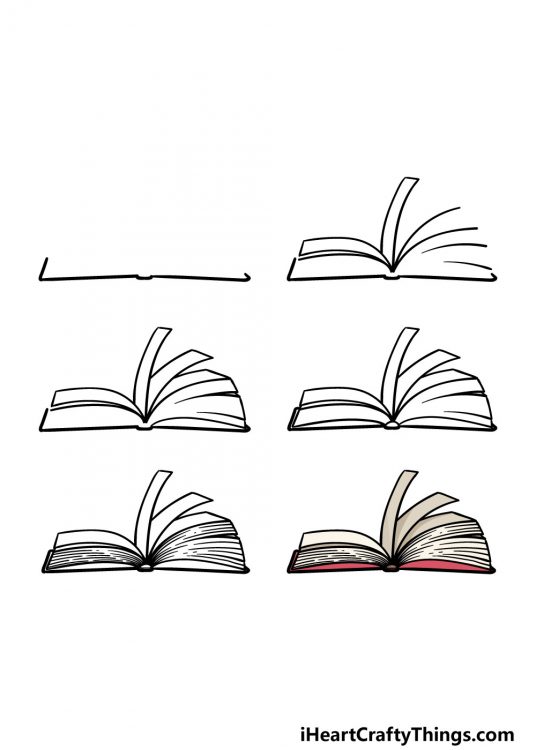 Open Book Drawing - How To Draw An Open Book Step By Step