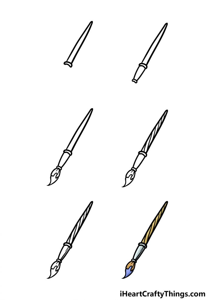 Paintbrush Drawing How To Draw A Paintbrush Step By Step