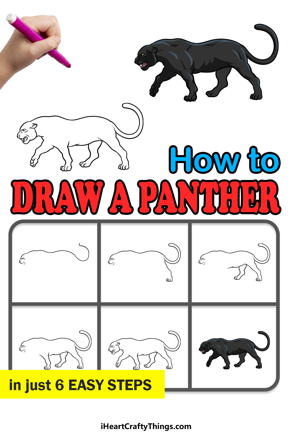 simple panther head drawing