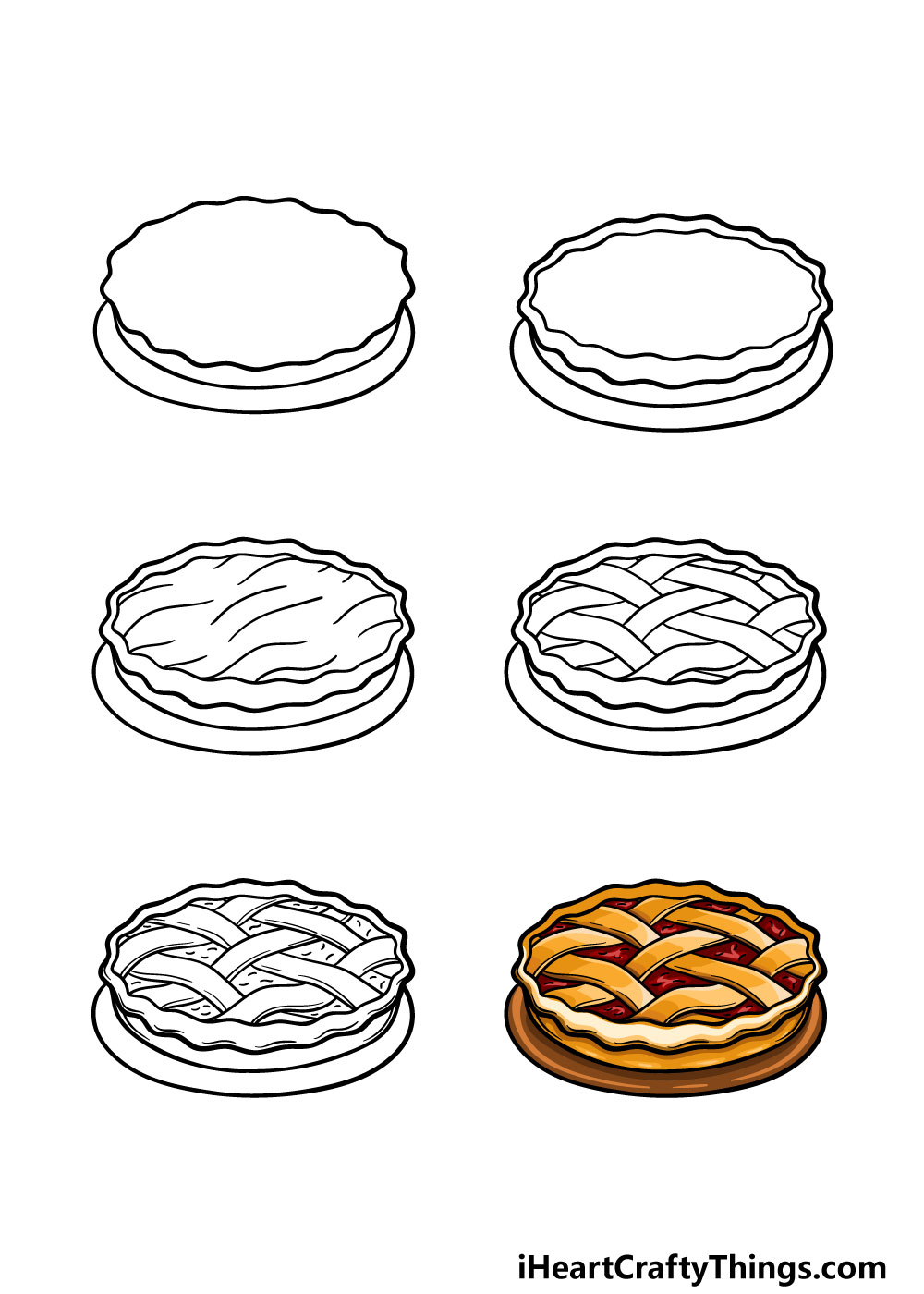 how to draw a pie in 6 steps